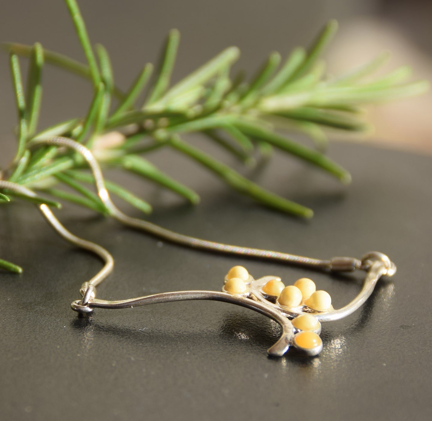 MJ Baltica, necklace, choker, natural Baltic amber, 925 silver, clusters, multicolored, elegant, BKo041