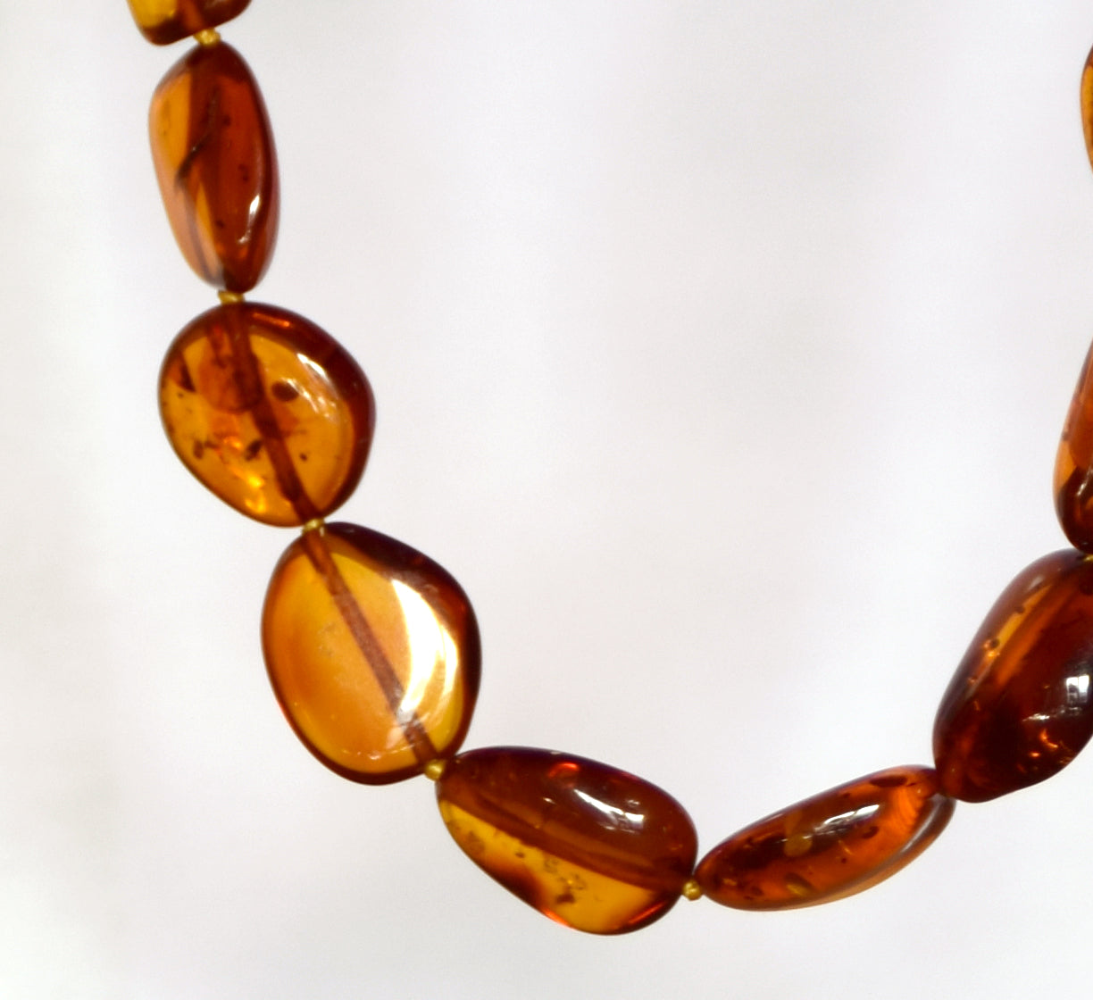 MJ Baltica, necklace, natural Baltic amber, elegant, oval, cognac, luminous, BKoBB043