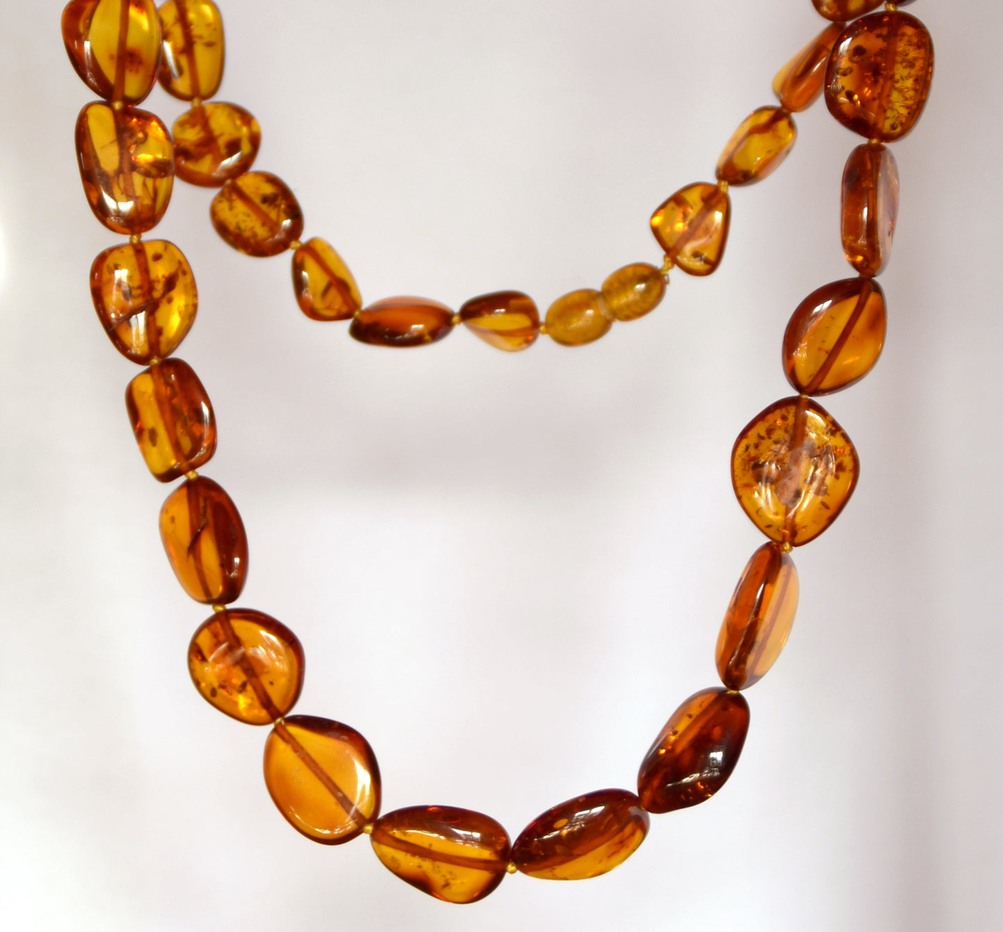 MJ Baltica, necklace, natural Baltic amber, elegant, oval, cognac, luminous, BKoBB043