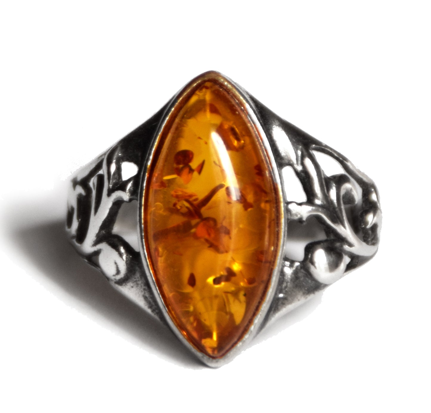 MJ Baltica, ring, natural Baltic Amber, 925 Silver, vintage, classic, handcrafted, BP001