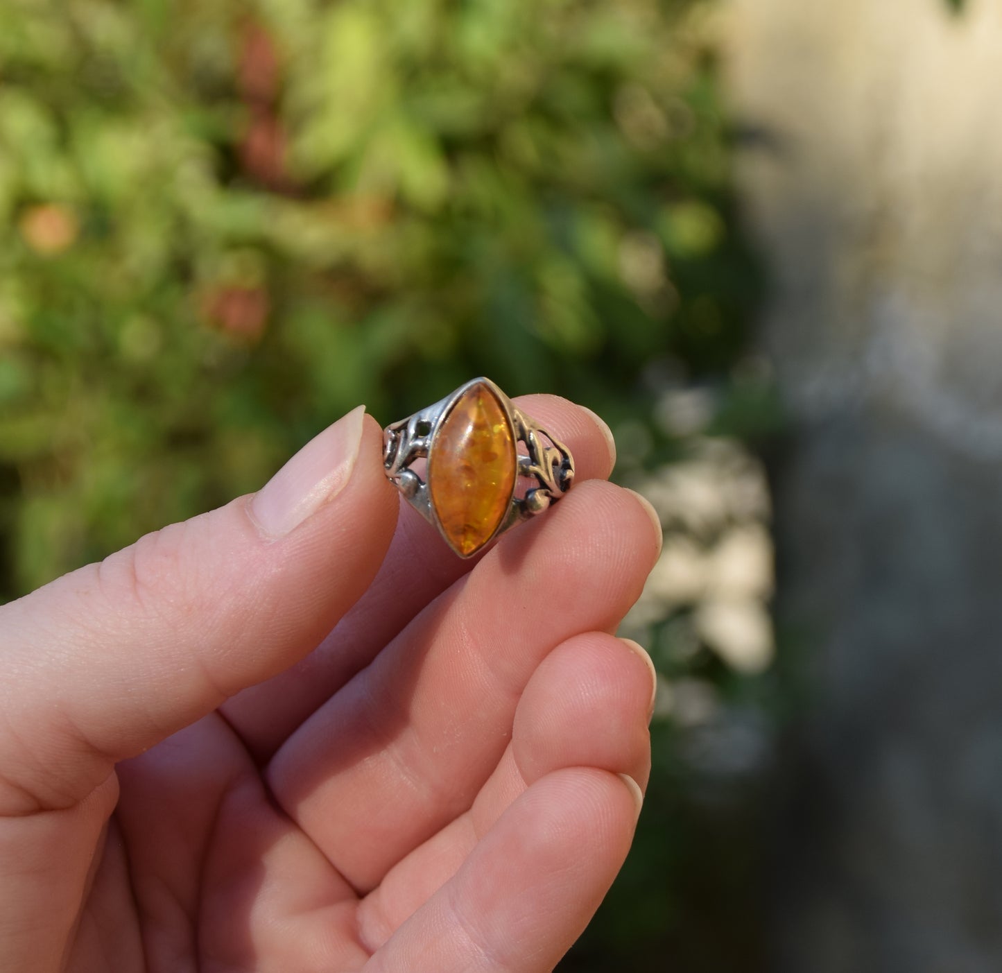 MJ Baltica, ring, natural Baltic Amber, 925 Silver, vintage, classic, handcrafted, BP001