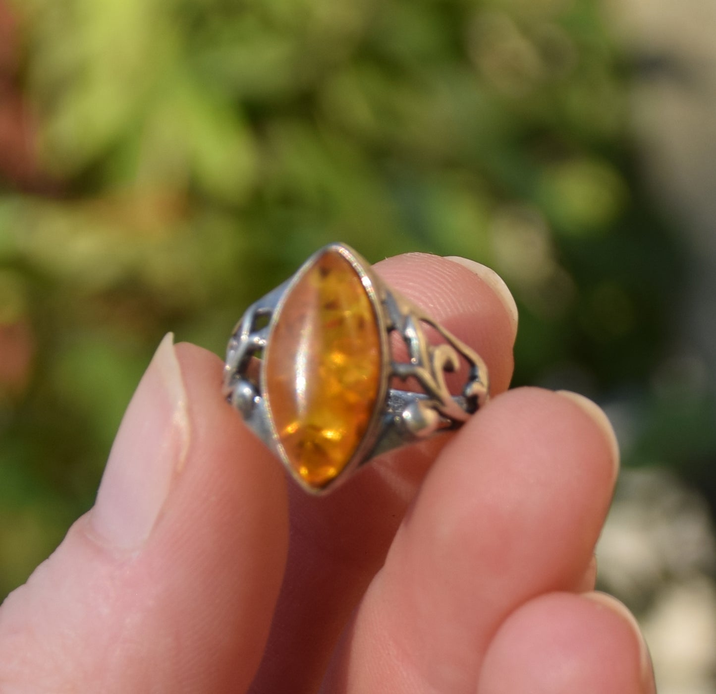 MJ Baltica, ring, natural Baltic Amber, 925 Silver, vintage, classic, handcrafted, BP001