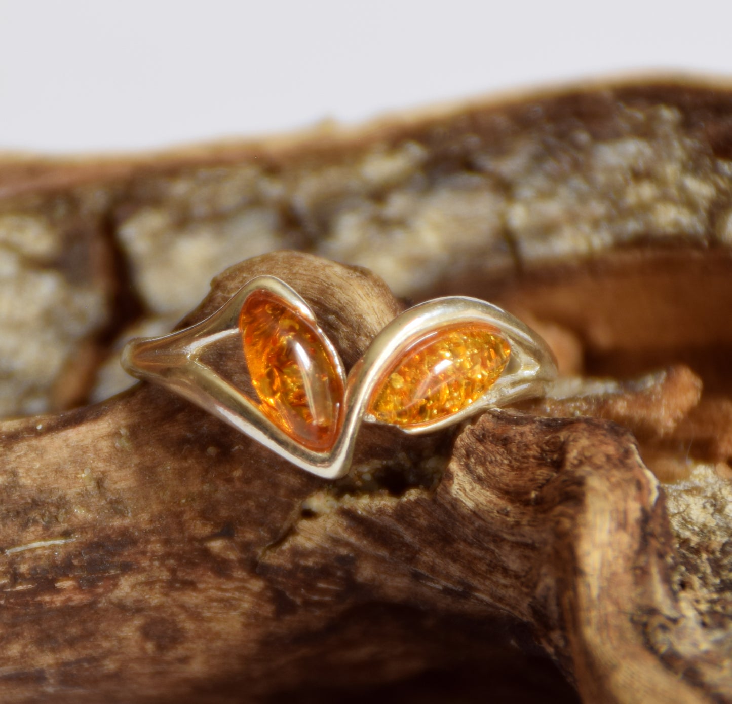 MJ Baltica, ring, natural Baltic amber, 925 silver, band, handcrafted, modern, BP021a