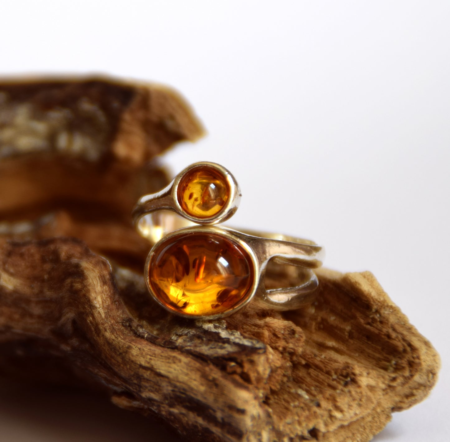 Anello regolabile con Ambra naturale Baltica e Argento 925, MJ Baltica, BP057