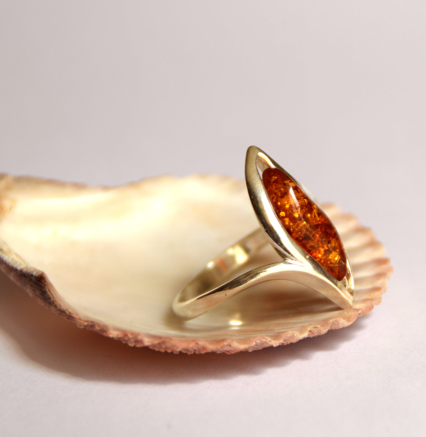 MJ Baltica, ring, natural Baltic amber, 925 silver, wave, BP060