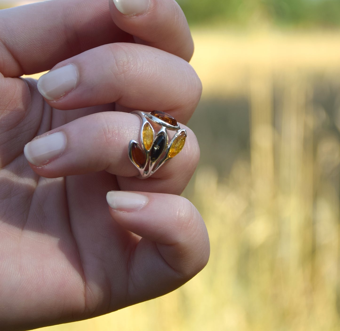 MJ Baltica, Baltic natural amber, 925 silver, multicolored, modern, BP061