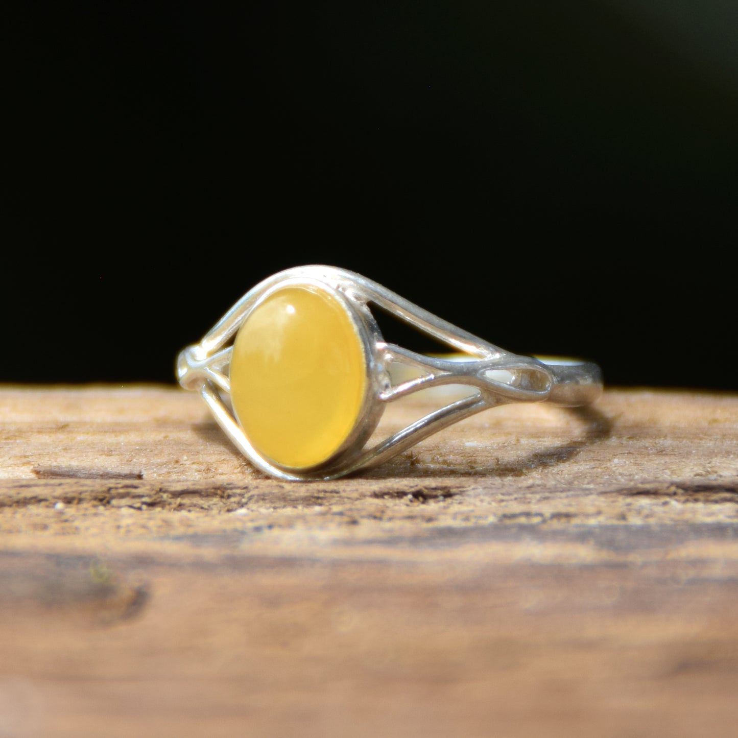 Delicate ring with natural Imperial Amber and 925 Silver, MJ Baltica, BP094