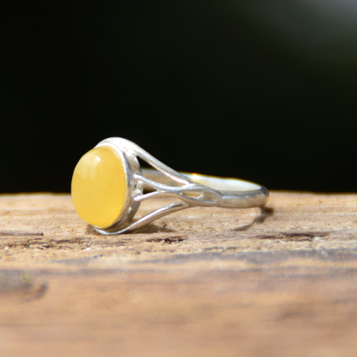 Delicate ring with natural Imperial Amber and 925 Silver, MJ Baltica, BP094