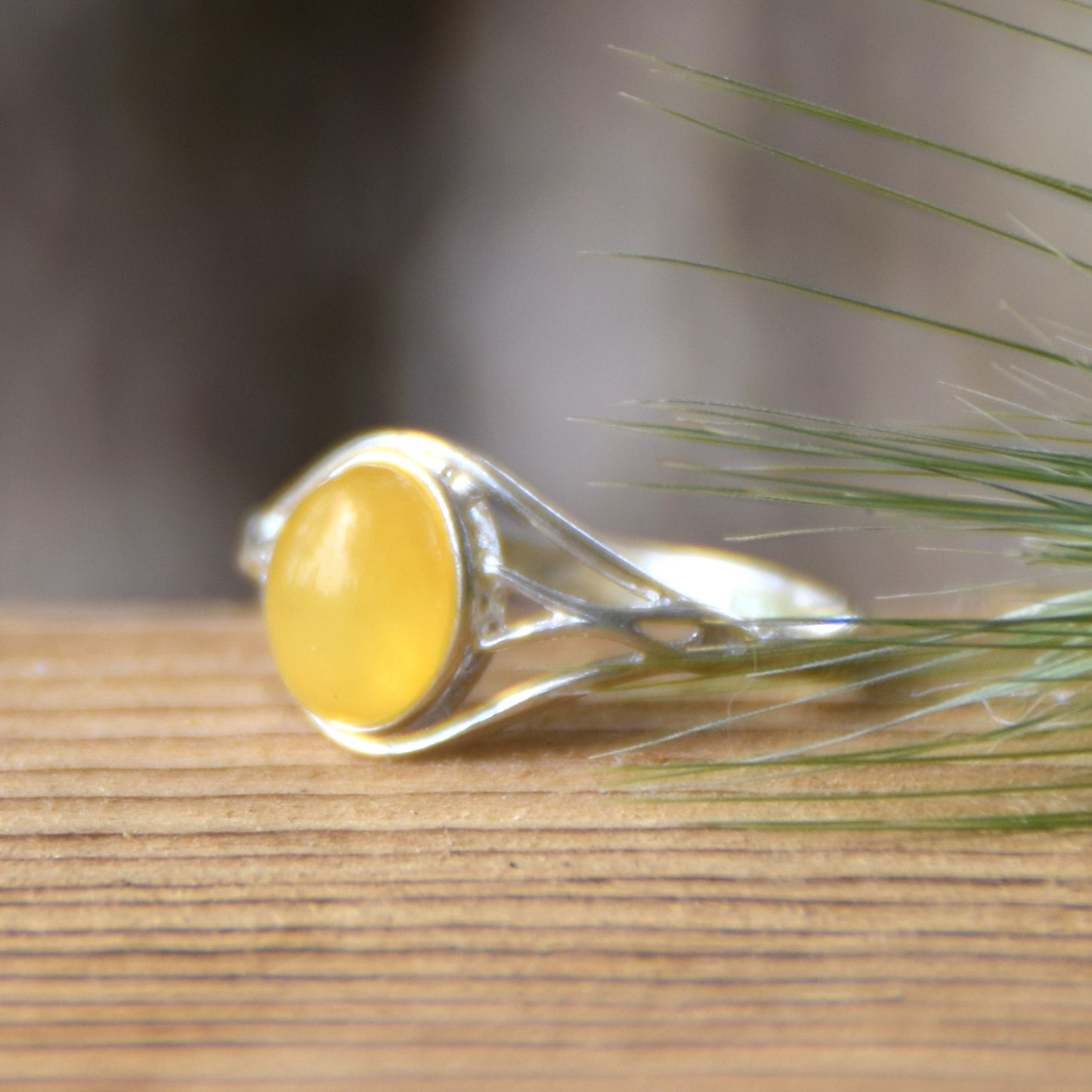 Delicate ring with natural Imperial Amber and 925 Silver, MJ Baltica, BP094