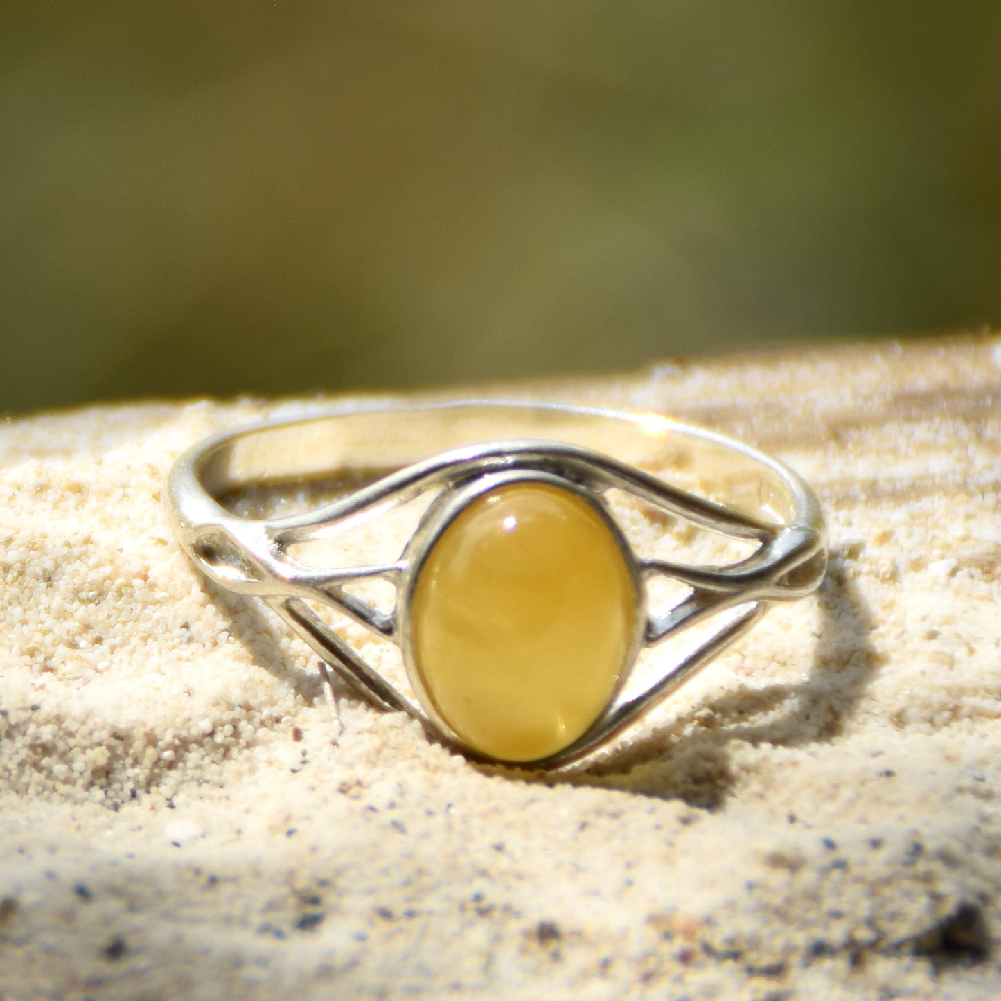 Delicate ring with natural Imperial Amber and 925 Silver, MJ Baltica, BP094