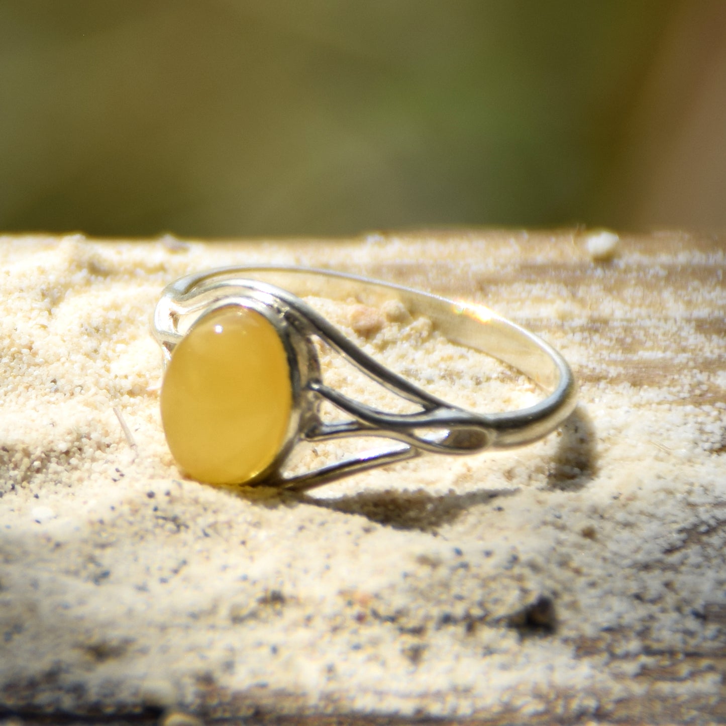 Delicate ring with natural Imperial Amber and 925 Silver, MJ Baltica, BP094