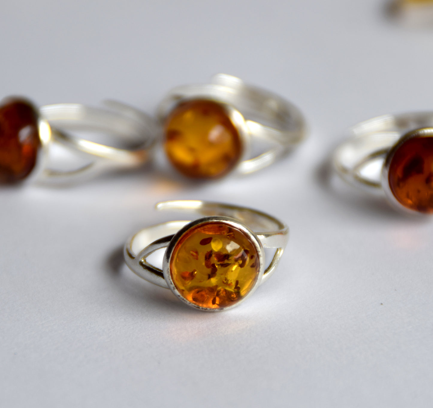 MJ Baltica, ring, natural Baltic amber, 925 silver, adjustable, handcrafted, cognac amber, filigree, BP118