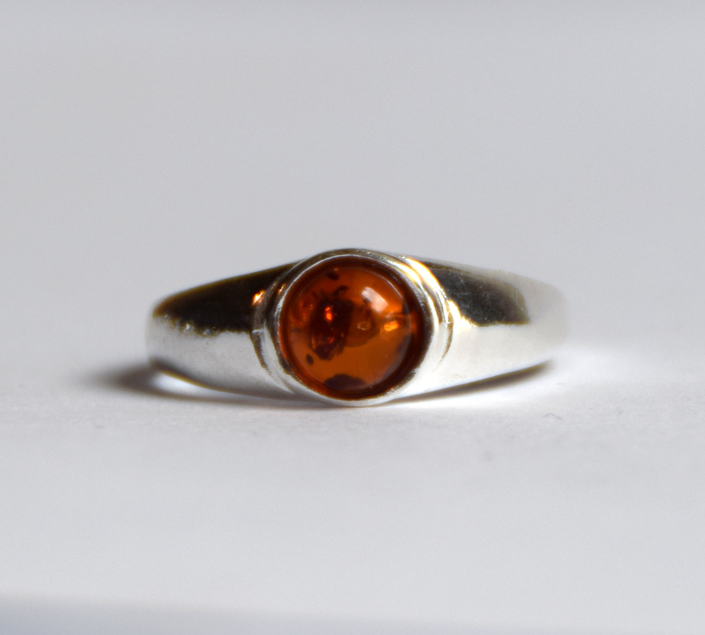 MJ Baltica, ring, natural Baltic Amber, 925 Silver, handcrafted, heart, luminous, delicate, BP101