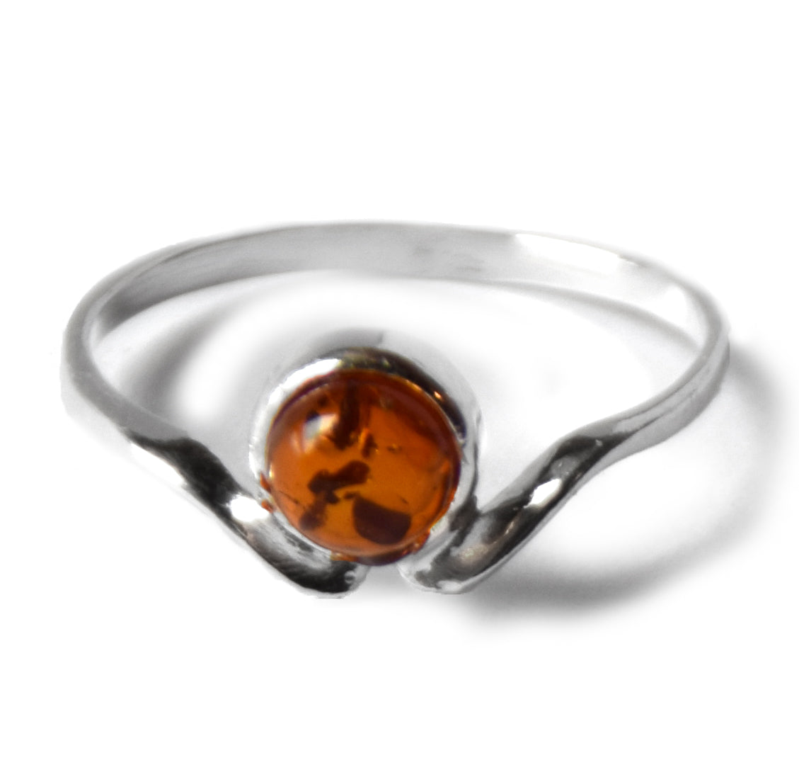 MJ Baltica, ring, natural Baltic Amber, 925 Silver, handcrafted, heart, luminous, delicate, BP101