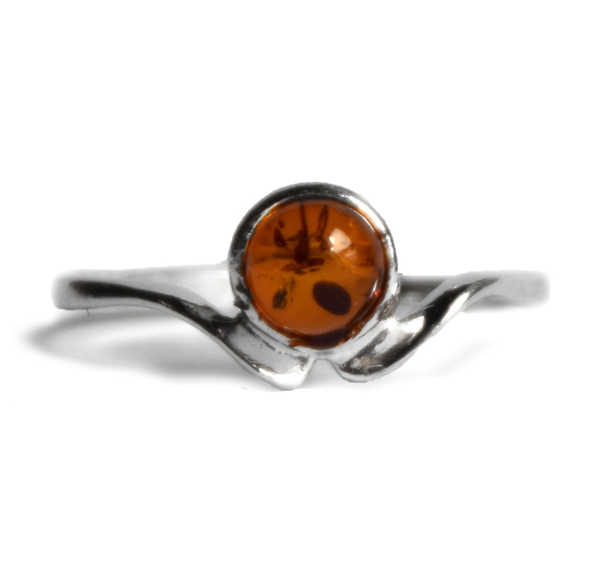 MJ Baltica, ring, natural Baltic Amber, 925 Silver, handcrafted, heart, luminous, delicate, BP101