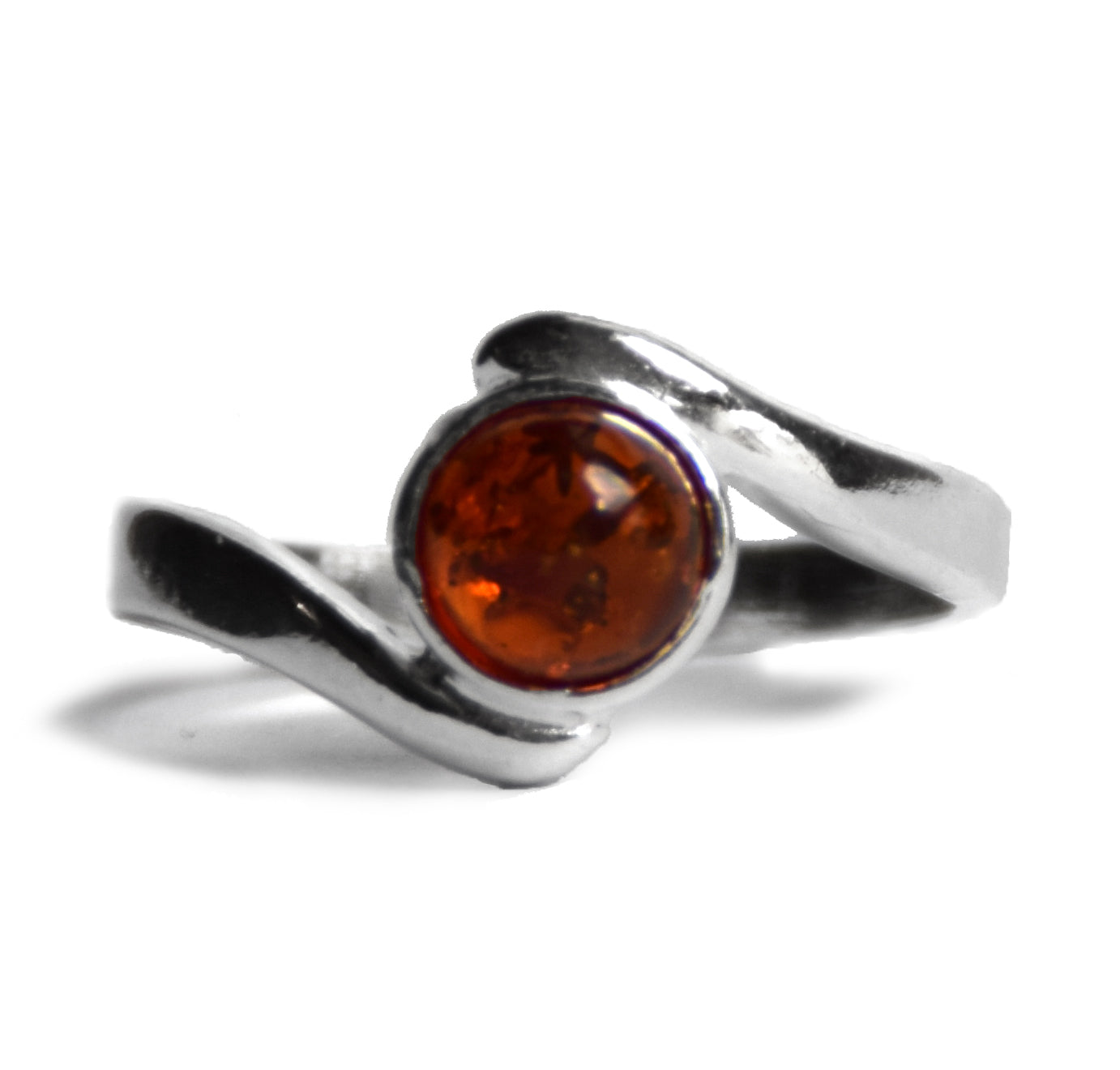 MJ Baltica, ring, natural Baltic Amber, 925 Silver, handcrafted, heart, luminous, delicate, BP101