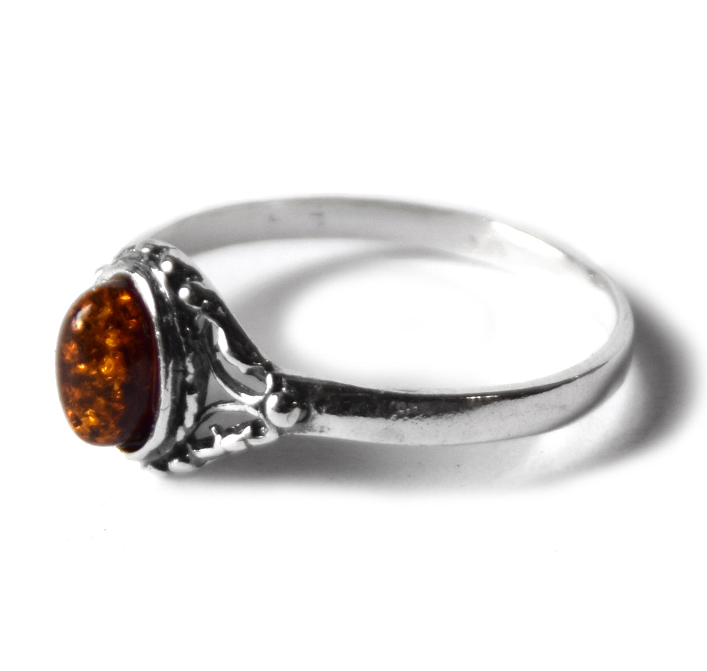 MJ Baltica, ring, natural Baltic Amber, 925 Silver, handcrafted, luminous, delicate, BP134