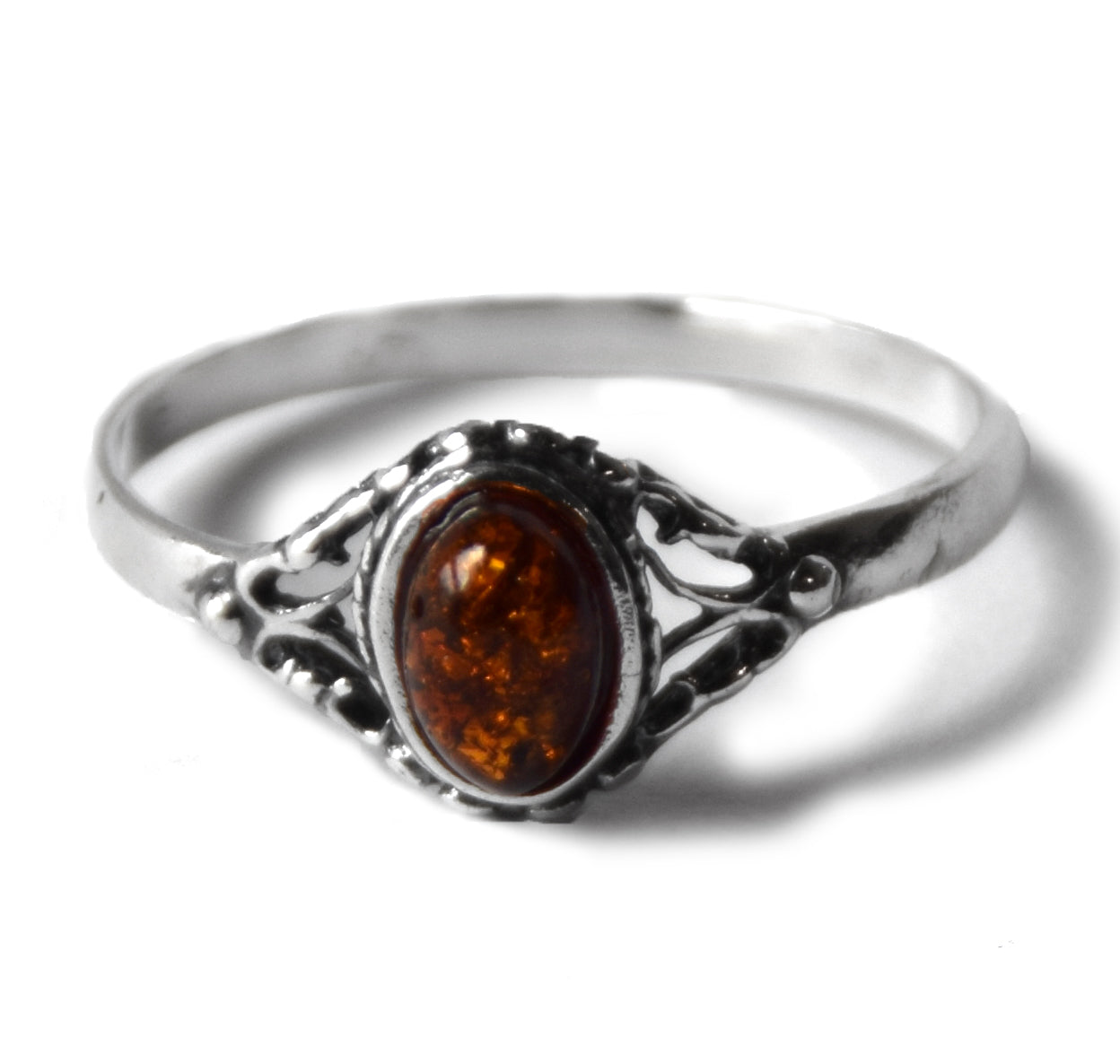 MJ Baltica, ring, natural Baltic Amber, 925 Silver, handcrafted, luminous, delicate, BP134