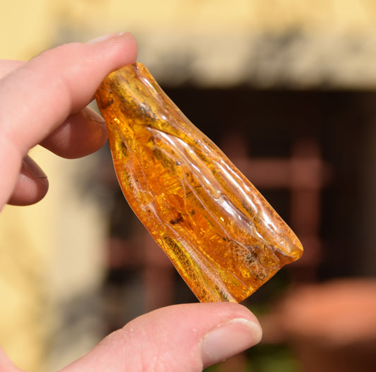 MJ Baltica, pietra libera, Ambra naturale Baltica, con inclusioni, insetti, da incastonare, naturale, BW097