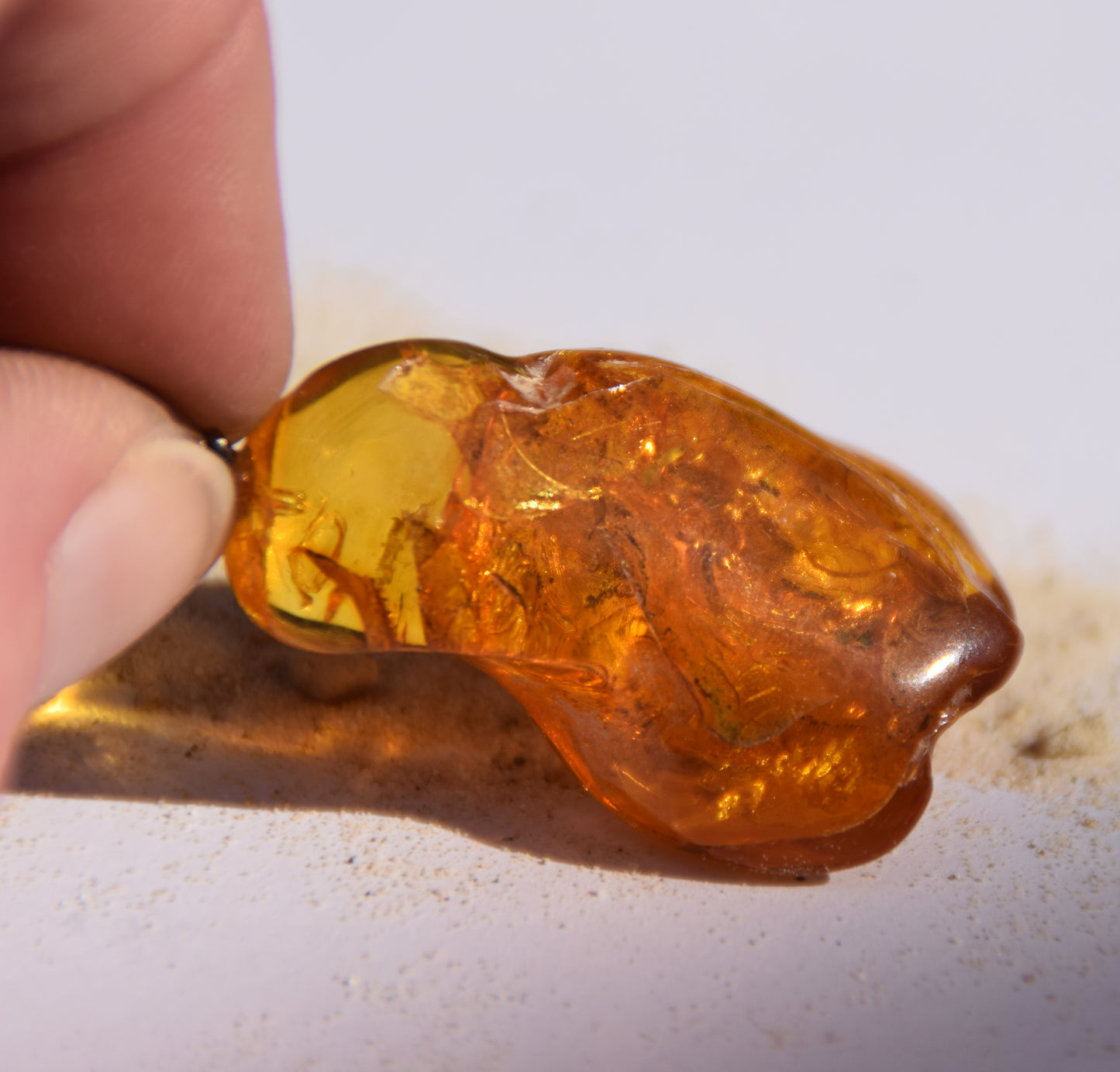 Pendant with Natural Baltic Amber gemstone with fossil inclusions for collection, MJ Baltica, BW105