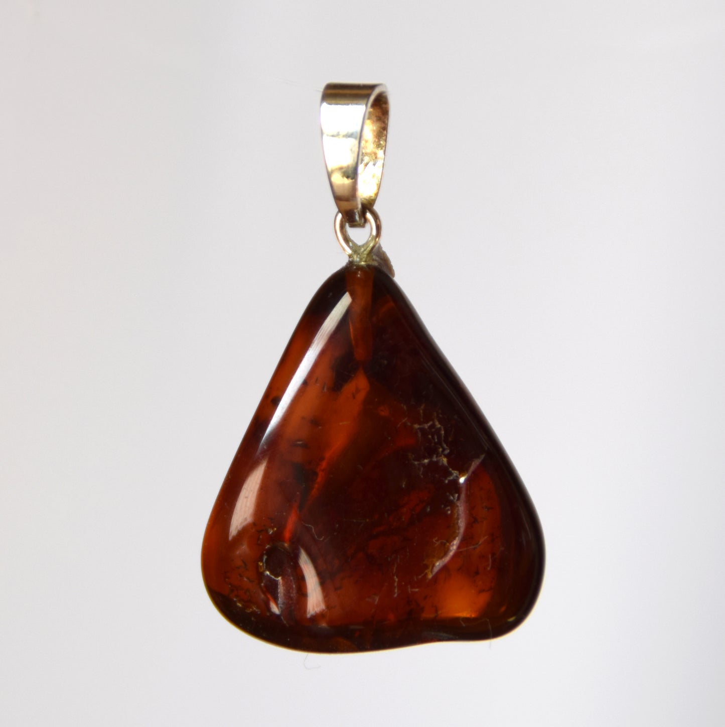 MJ Baltica, pendant, natural Baltic Amber, 925 Silver, unique, irregular, unisex, handcrafted, BW209