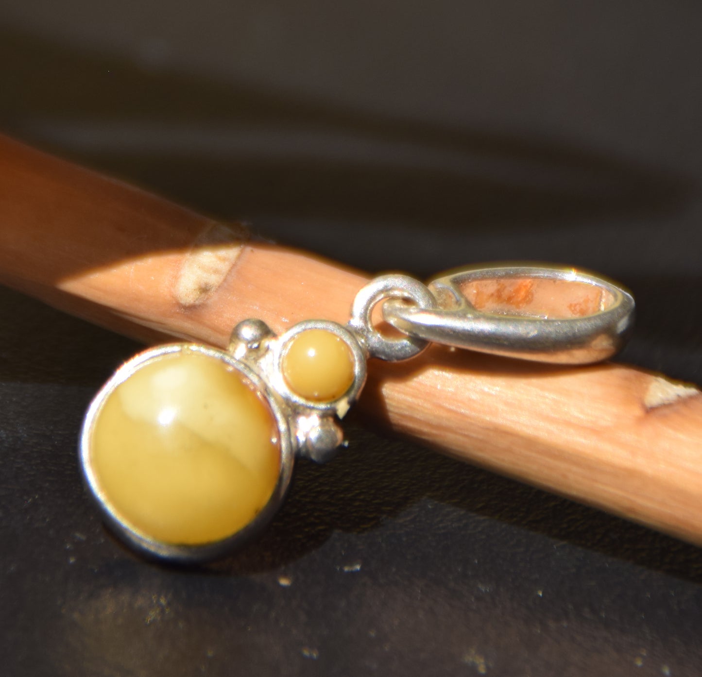 Delicate Imperial Natural Amber and 925 Silver pendant, MJ Baltica, BW266
