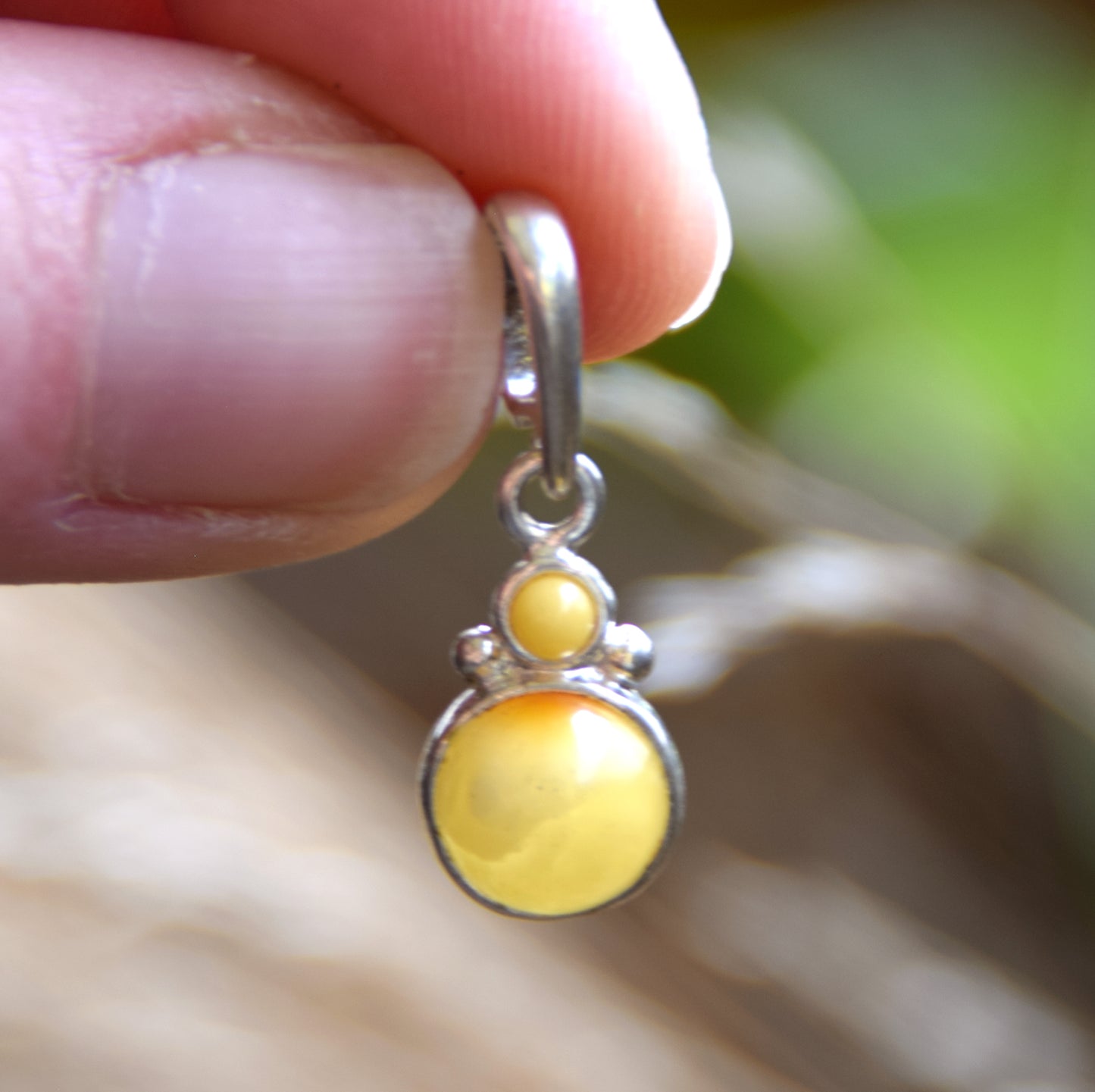 Delicate Imperial Natural Amber and 925 Silver pendant, MJ Baltica, BW266
