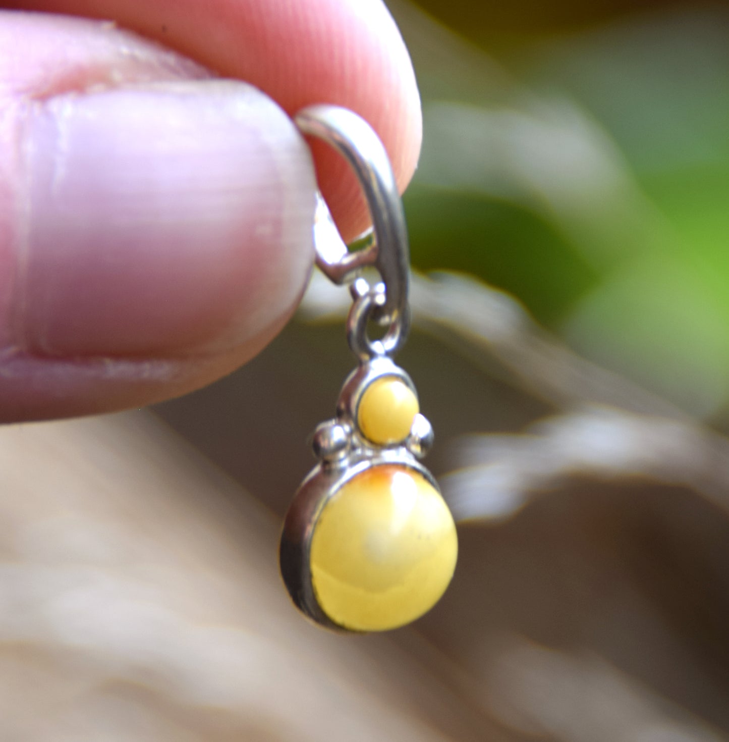 Delicate Imperial Natural Amber and 925 Silver pendant, MJ Baltica, BW266