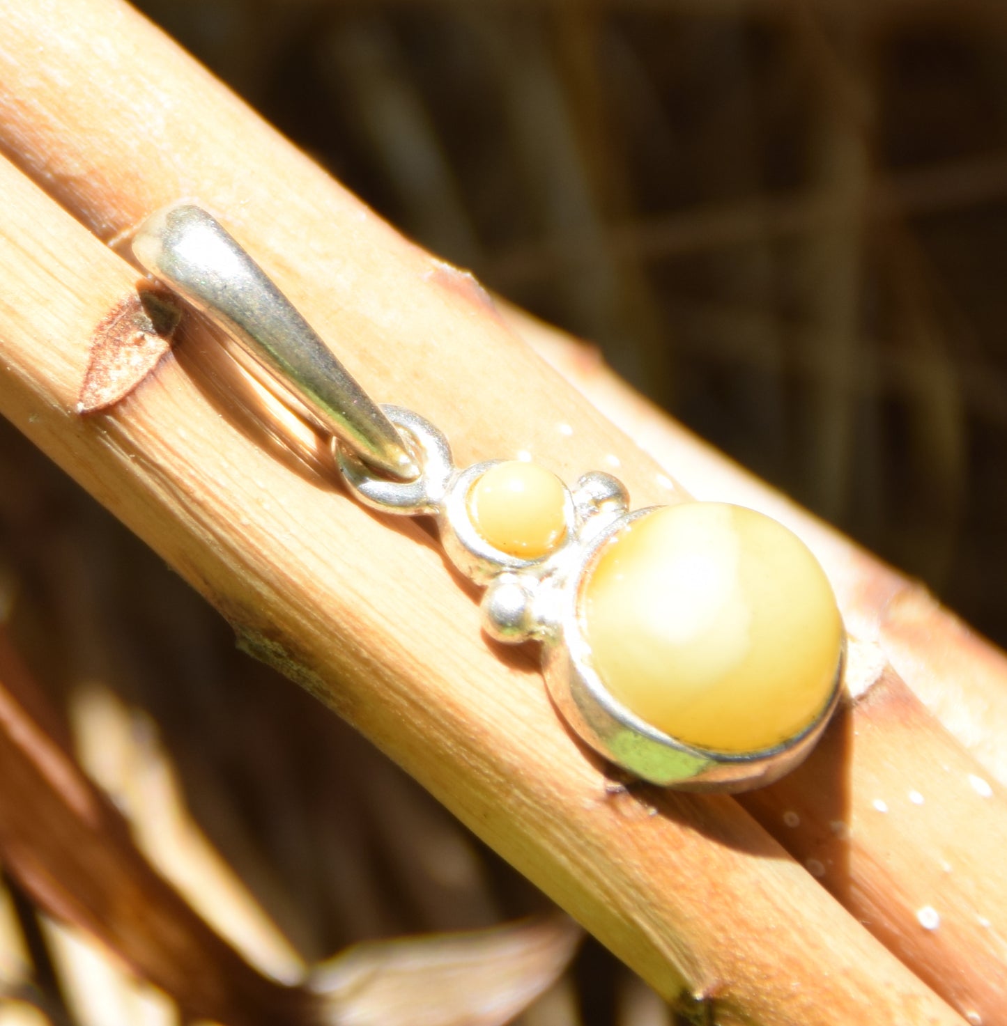 Delicate Imperial Natural Amber and 925 Silver pendant, MJ Baltica, BW266