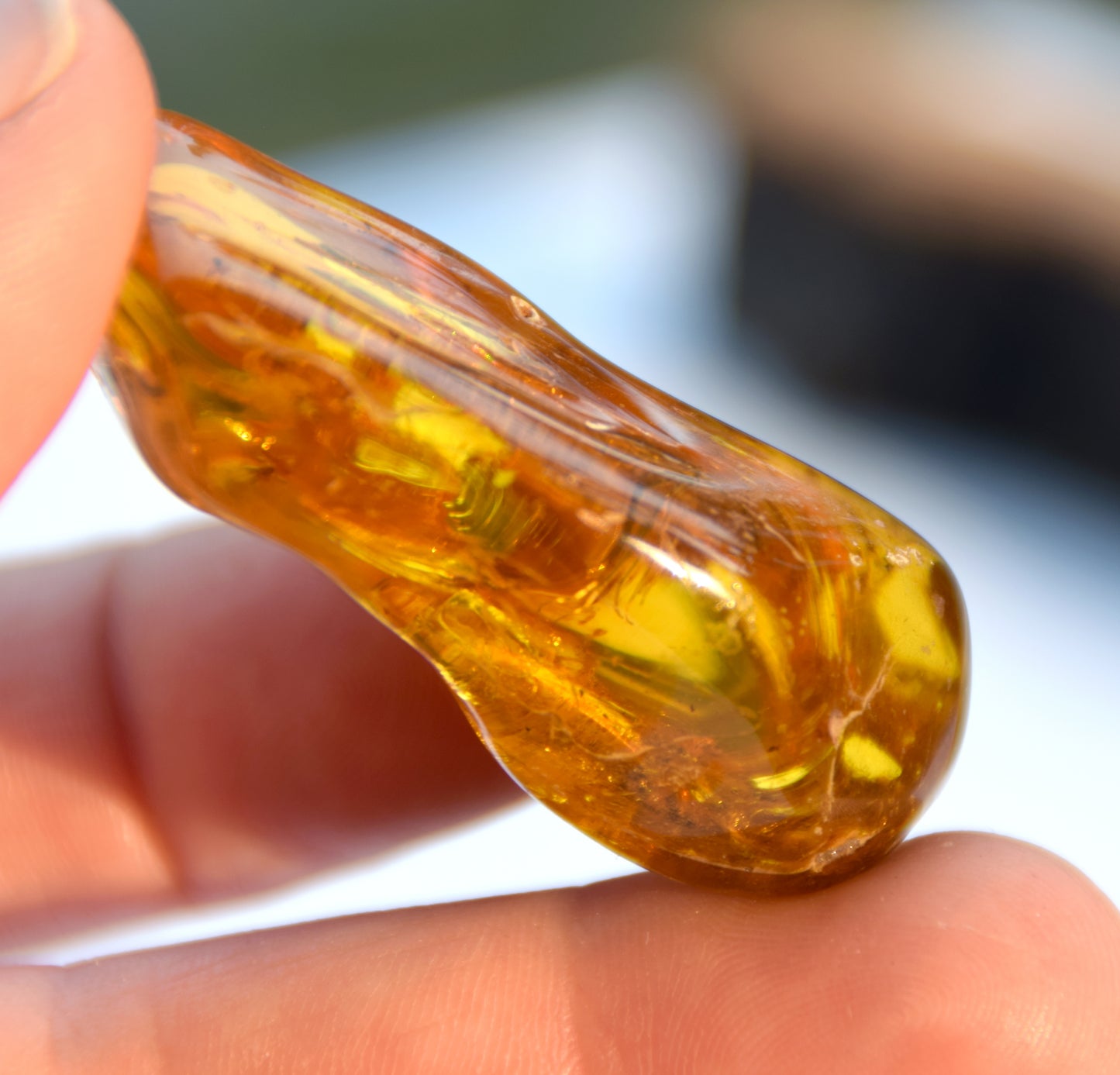 Large irregular natural Amber gemstone with fossil inclusions for collection, MJ Baltica, BW302
