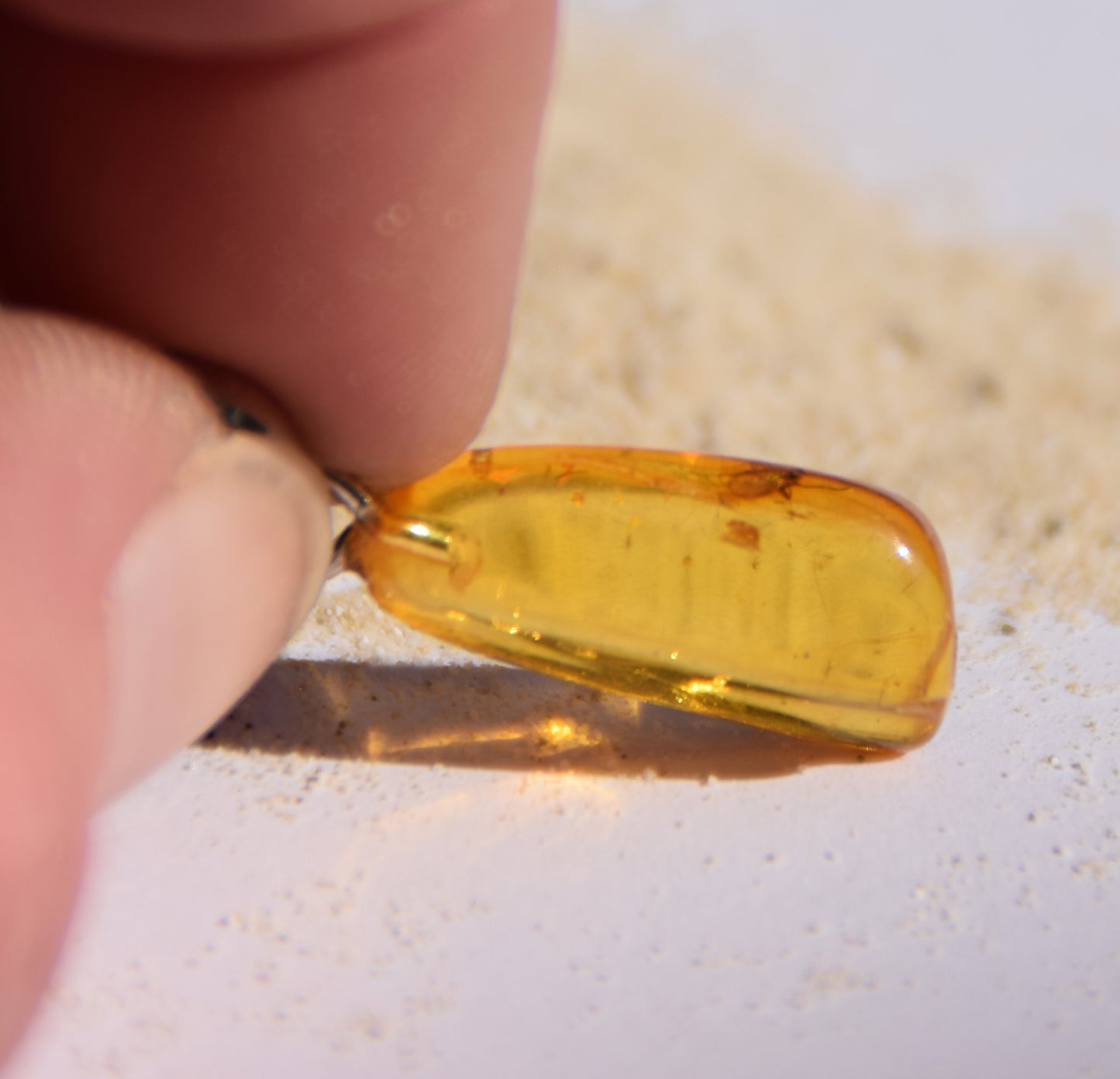 Collectible natural Baltic Amber gemstone pendant with fossil inclusions, MJ Baltica, BW304