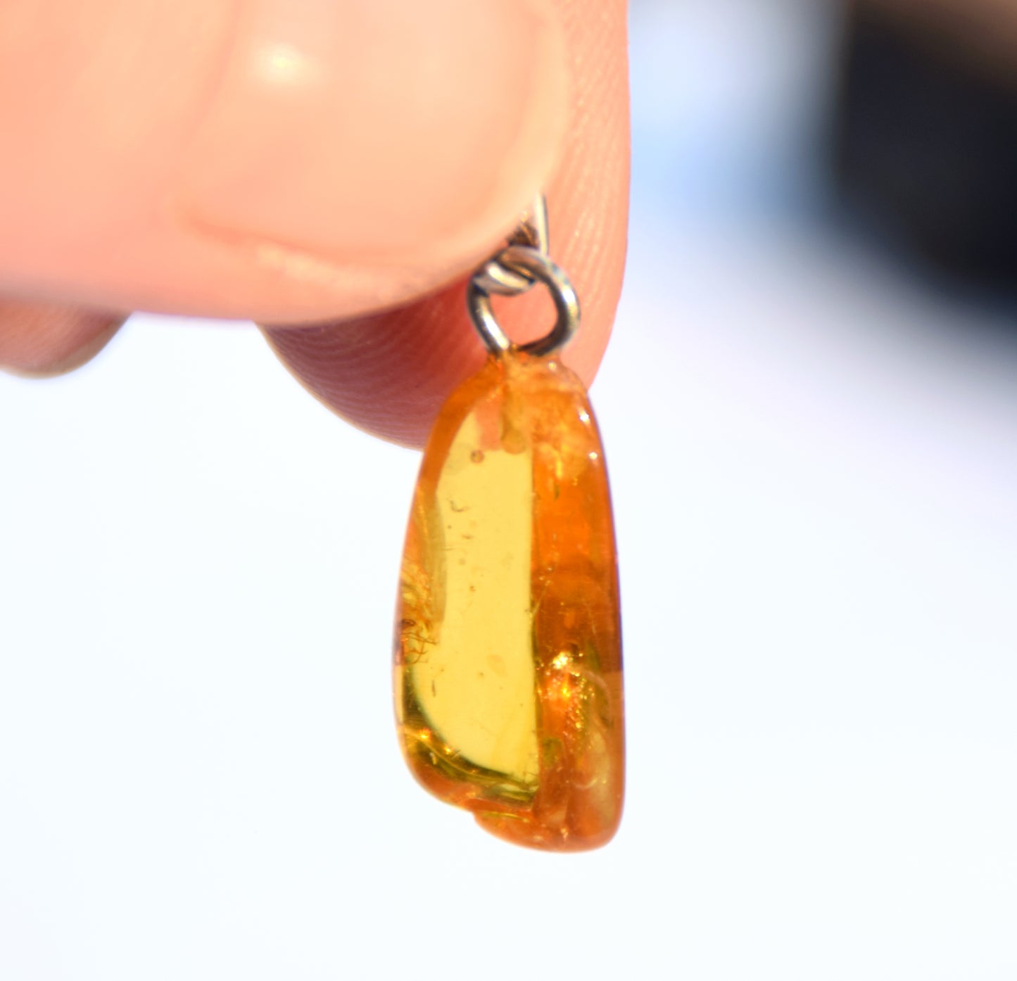 Collectible natural Baltic Amber gemstone pendant with fossil inclusions, MJ Baltica, BW304