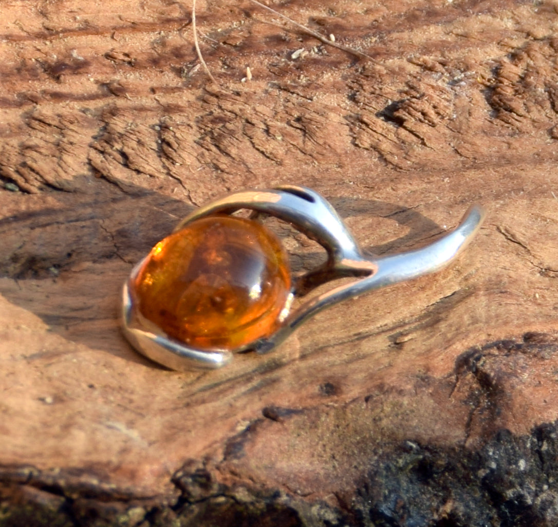 Natural Baltic Amber Pendant with Fossil Inclusions, MJ Baltica, BW306