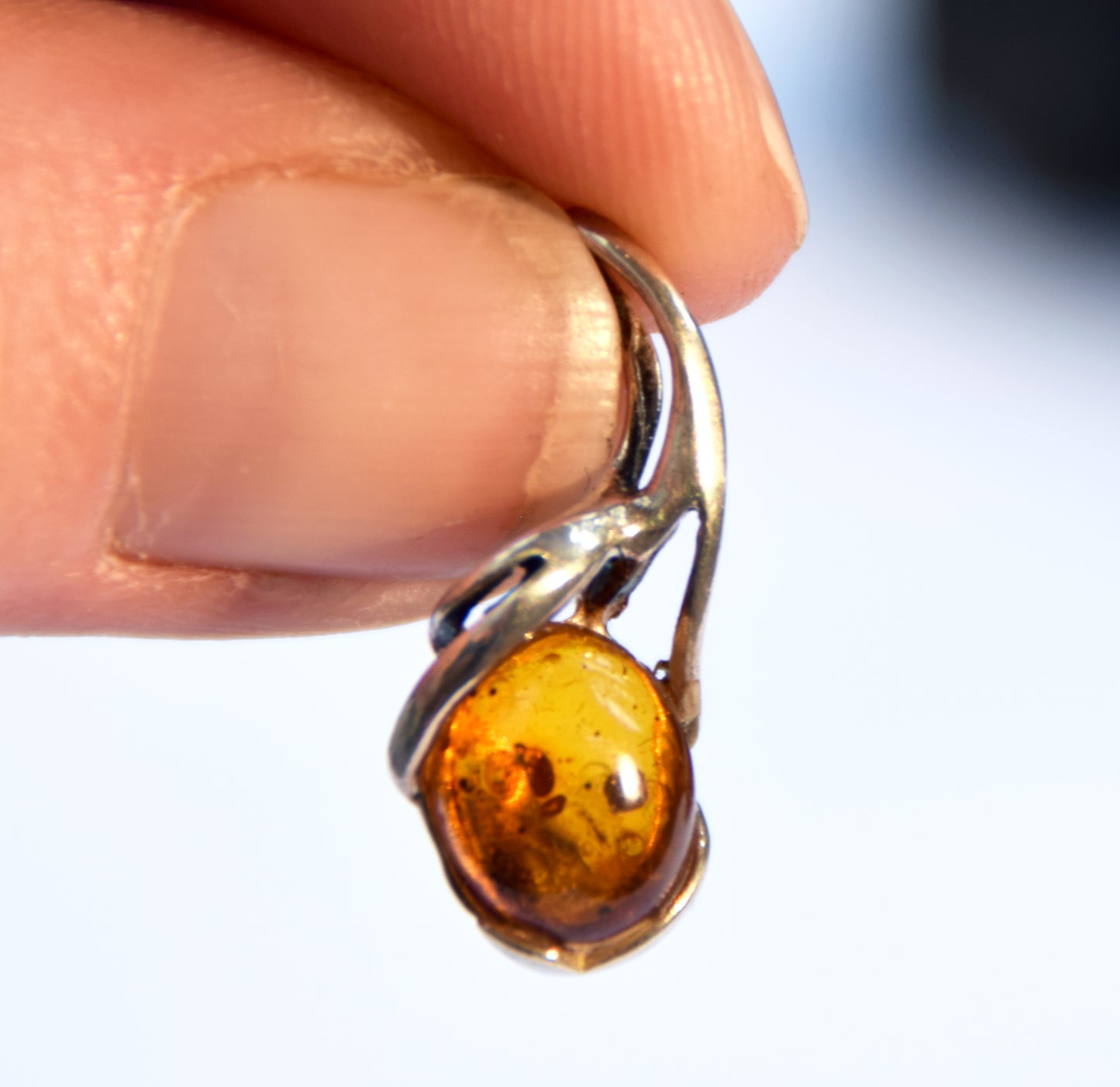 Natural Baltic Amber Pendant with Fossil Inclusions, MJ Baltica, BW306