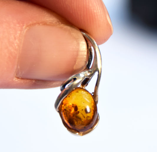 Natural Baltic Amber Pendant with Fossil Inclusions, MJ Baltica, BW306