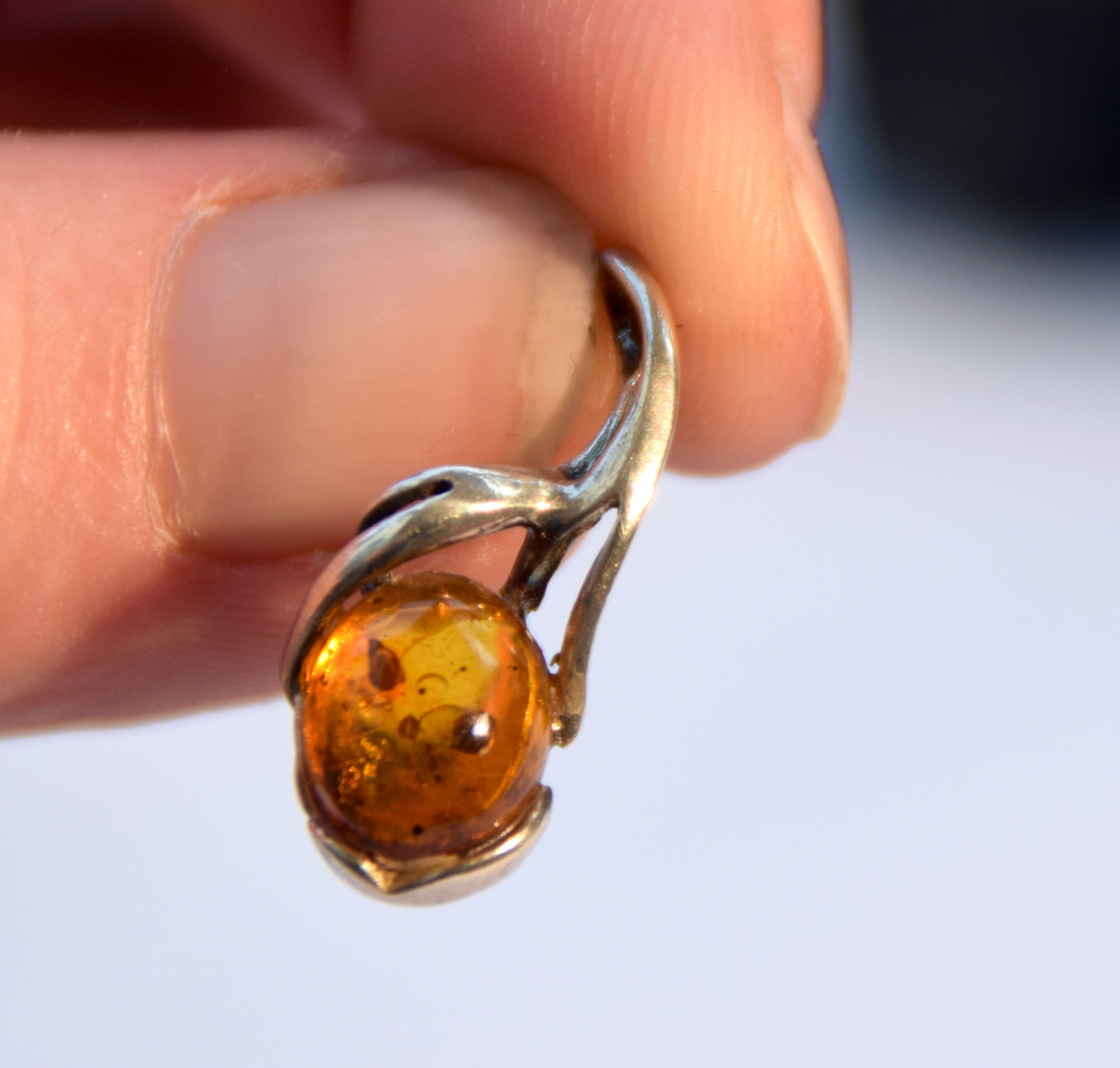 Natural Baltic Amber Pendant with Fossil Inclusions, MJ Baltica, BW306