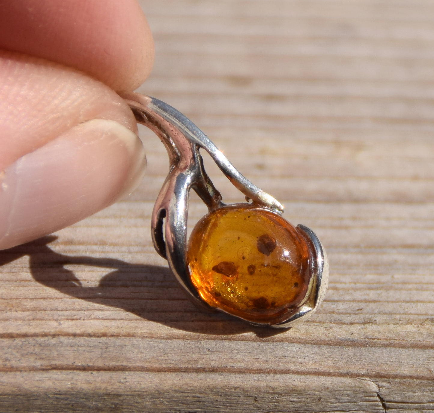 Natural Baltic Amber Pendant with Fossil Inclusions, MJ Baltica, BW306