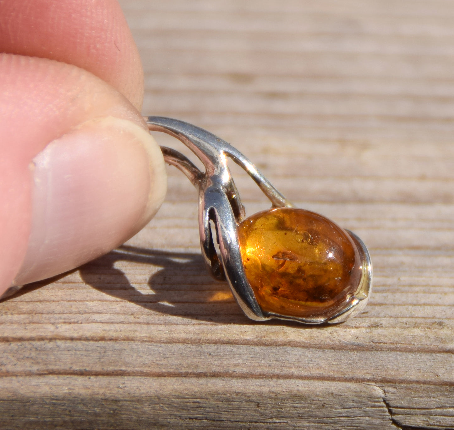 Natural Baltic Amber Pendant with Fossil Inclusions, MJ Baltica, BW306
