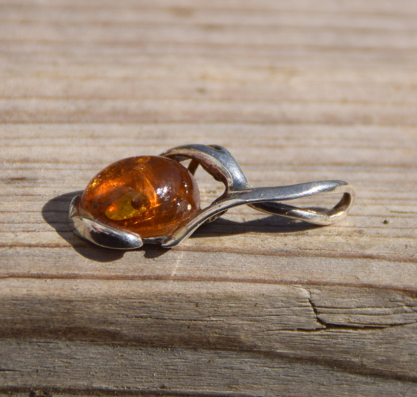Natural Baltic Amber Pendant with Fossil Inclusions, MJ Baltica, BW306