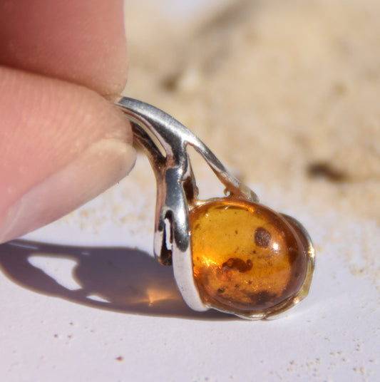 Natural Baltic Amber Pendant with Fossil Inclusions, MJ Baltica, BW306