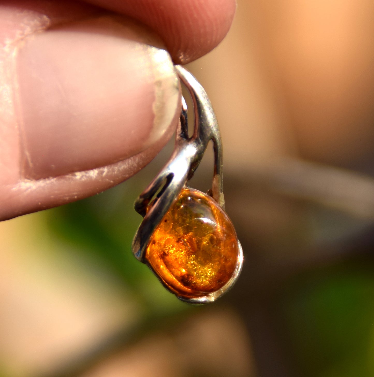 Natural Baltic Amber Pendant with Fossil Inclusions, MJ Baltica, BW306