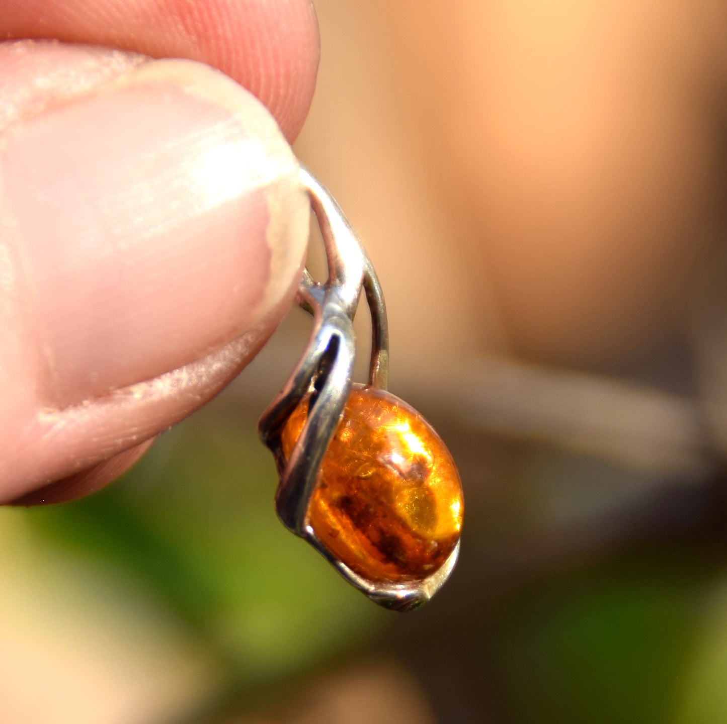 Natural Baltic Amber Pendant with Fossil Inclusions, MJ Baltica, BW306