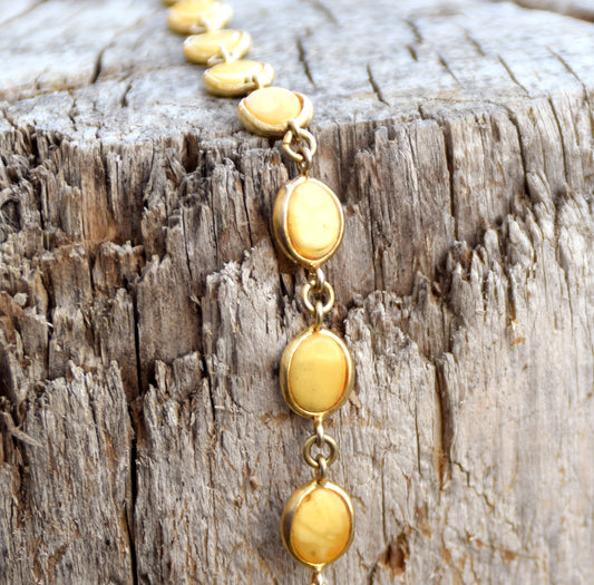 MJ Baltica, bracciale, Ambra naturale Baltica, Ambra Imperiale argento 925, placcato in Oro 18k, beige, panna, BZB007