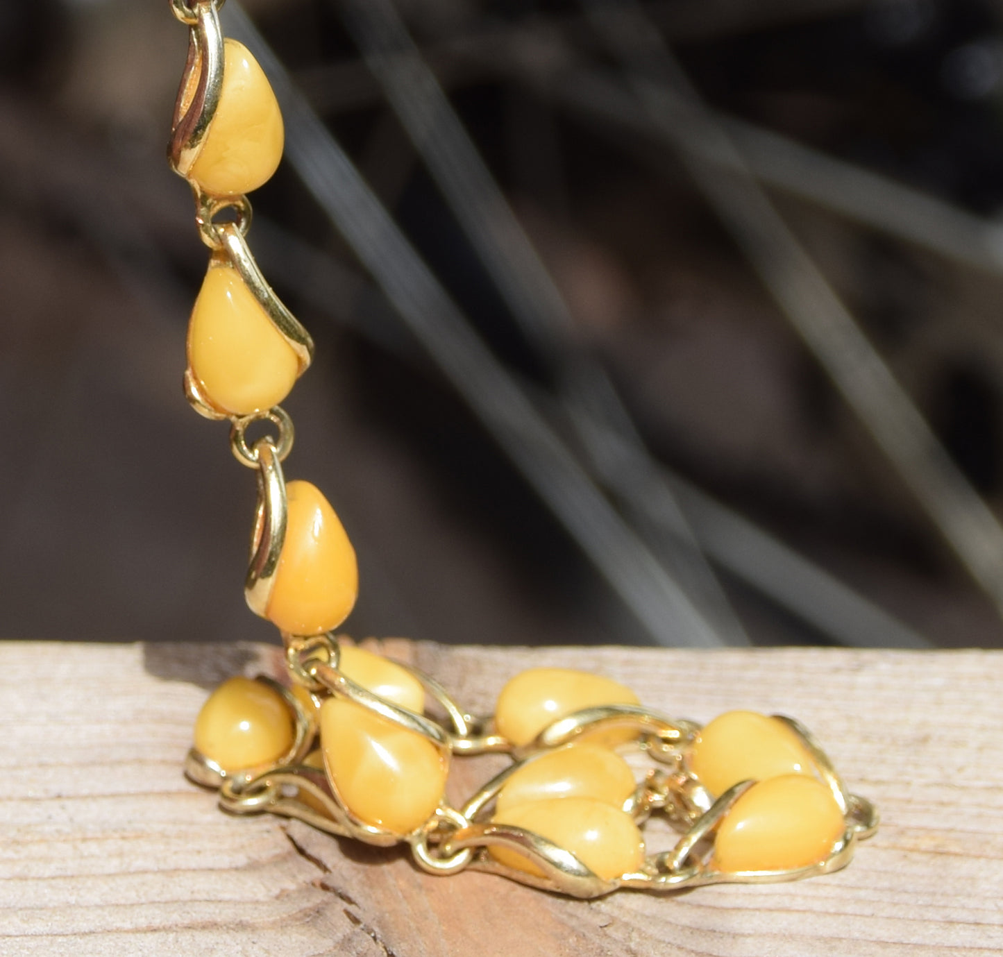 Elegant bracelet with imperial natural Amber droplets and 18k gold-plated 925 sterling silver, MJ Baltica, BZB025