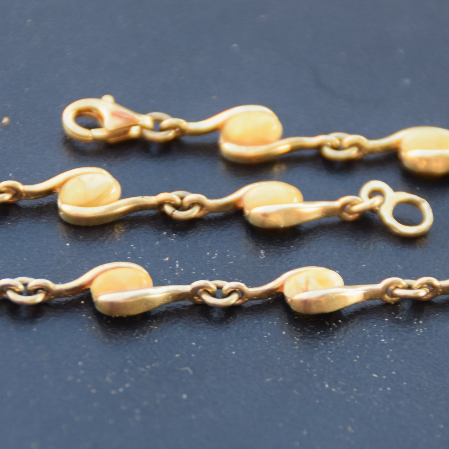 MJ Baltica, bracciale, Ambra naturale Baltica, Ambra Imperiale argento 925, placcato in Oro 18k, artigianale, beige, BZB029