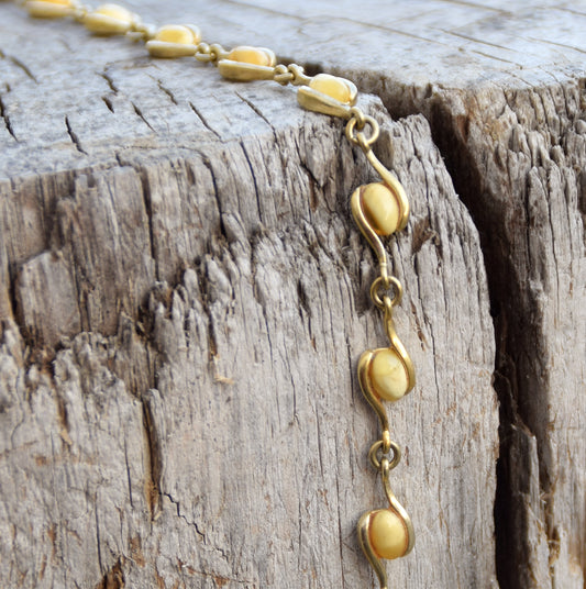 MJ Baltica, bracciale, Ambra naturale Baltica, Ambra Imperiale argento 925, placcato in Oro 18k, artigianale, beige, BZB029