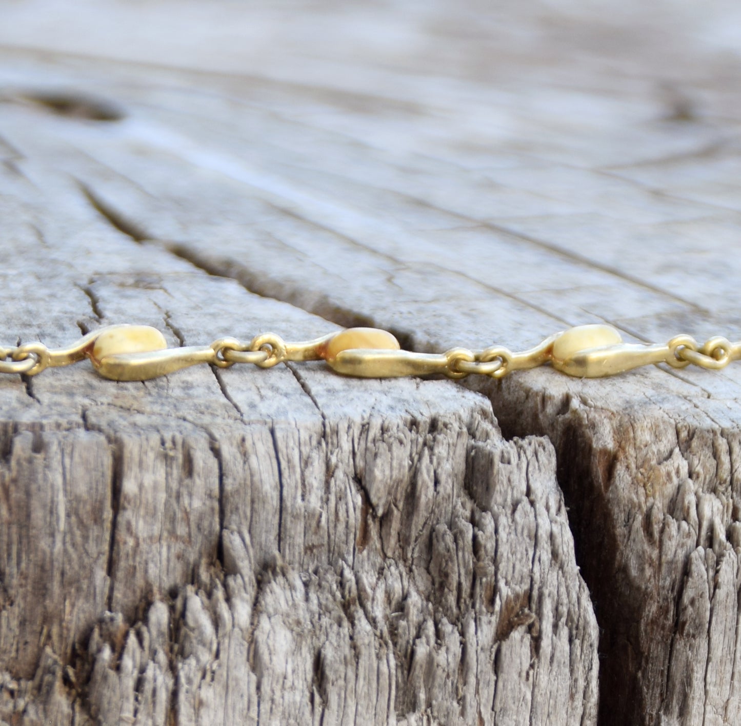 MJ Baltica, bracciale, Ambra naturale Baltica, Ambra Imperiale argento 925, placcato in Oro 18k, artigianale, beige, BZB029