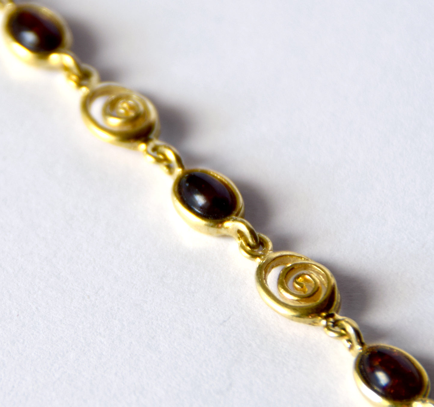 MJ Baltica, bracelet, natural Baltic Amber, 925 Silver, 14k Gold plated, elegant, simple, unisex, spiral, BZB034