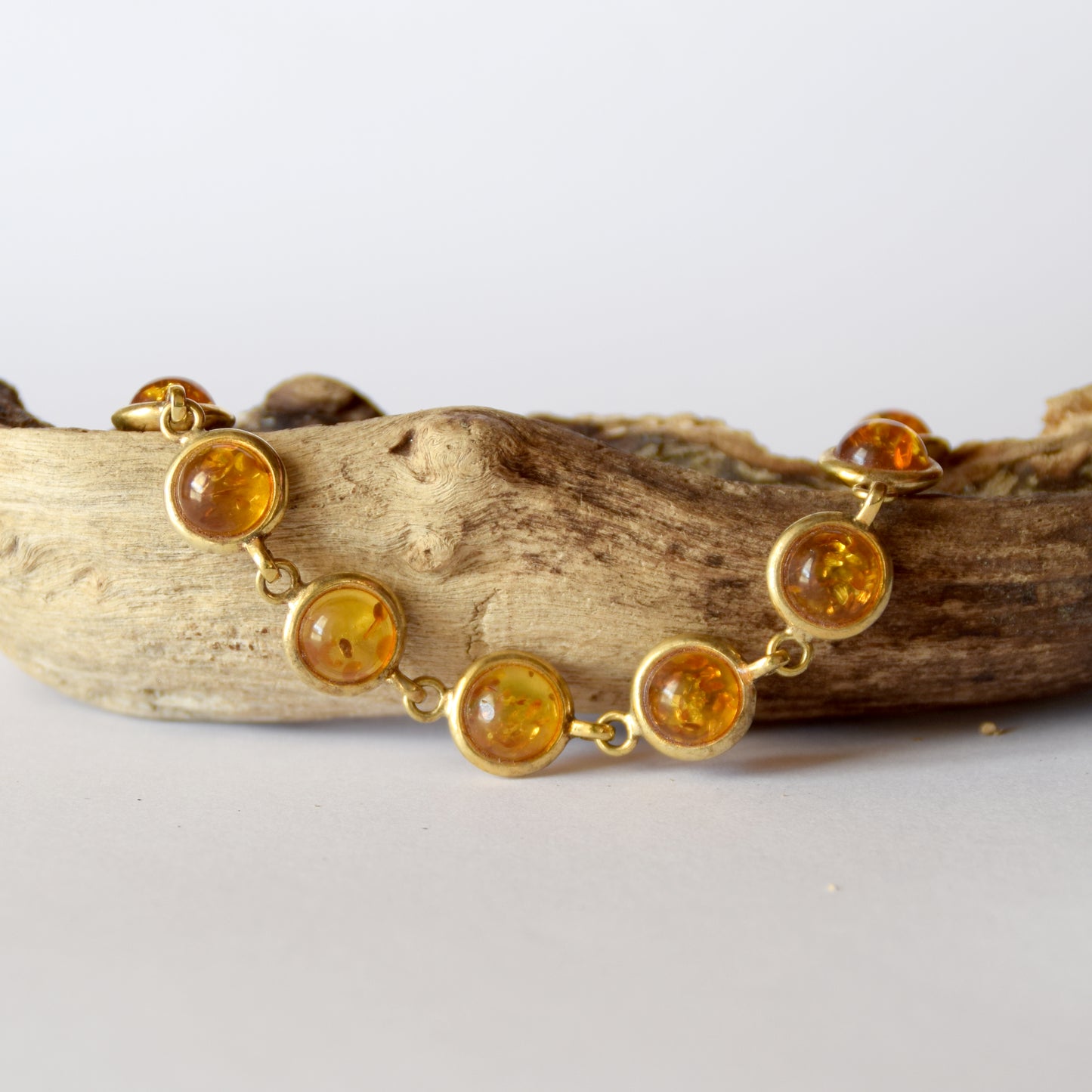 MJ Baltica, bracelet, natural Baltic Amber, 925 Silver, 14k Gold plated, elegant, bright, large, refined, BZB037