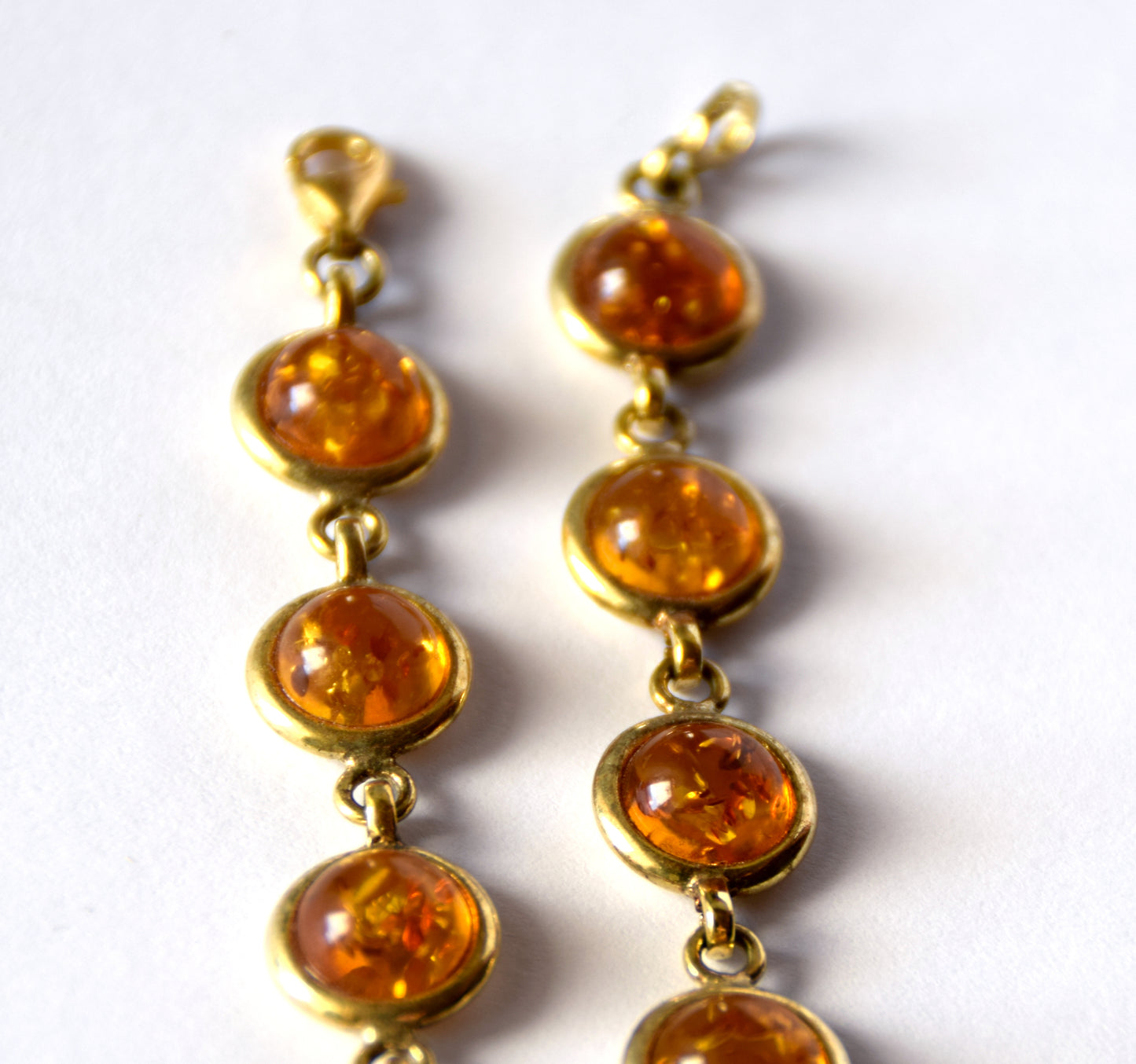 MJ Baltica, bracelet, natural Baltic Amber, 925 Silver, 14k Gold plated, elegant, bright, large, refined, BZB037